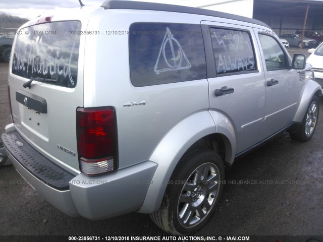 1D4PU4GK8BW517499 - 2011 DODGE NITRO HEAT SILVER photo 4