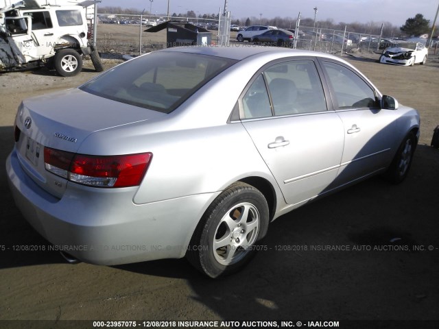 5NPEU46FX6H104536 - 2006 HYUNDAI SONATA GLS/LX SILVER photo 4