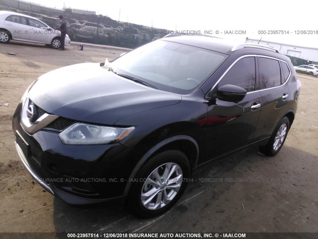 JN8AT2MT0GW005786 - 2016 NISSAN ROGUE S/SL/SV BLACK photo 2