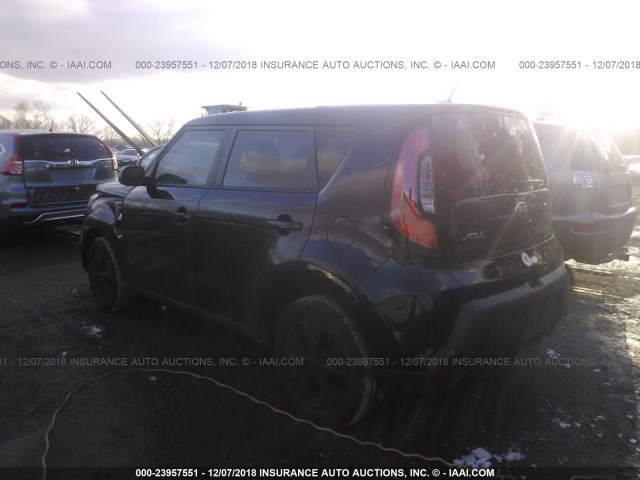 KNDJN2A28E7097903 - 2014 KIA SOUL BLACK photo 3