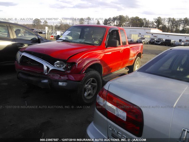 5TEWM72N73Z188066 - 2003 TOYOTA TACOMA XTRACAB RED photo 2