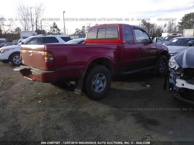 5TEWM72N73Z188066 - 2003 TOYOTA TACOMA XTRACAB RED photo 4