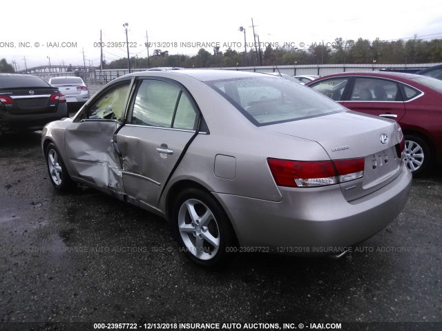 5NPEU46F87H217483 - 2007 HYUNDAI SONATA SE/LIMITED BEIGE photo 3