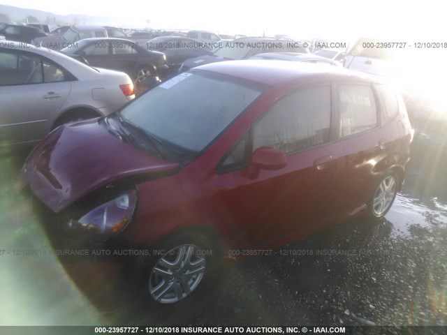 JHMGD37648S061848 - 2008 HONDA FIT SPORT RED photo 2