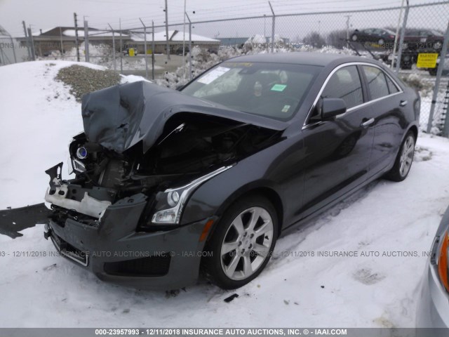 1G6AB5SXXD0147814 - 2013 CADILLAC ATS LUXURY GRAY photo 2