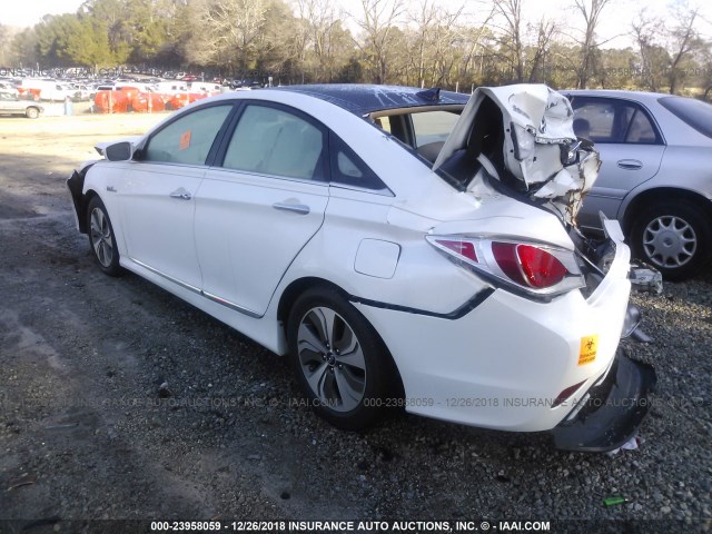 KMHEC4A41EA115998 - 2014 HYUNDAI SONATA HYBRID WHITE photo 3