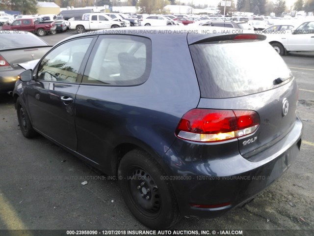 WVWAB7AJ0CW264559 - 2012 VOLKSWAGEN GOLF 蓝色 照片 3