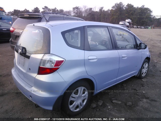 JHMGE8H22AC000097 - 2010 HONDA FIT Light Blue photo 4