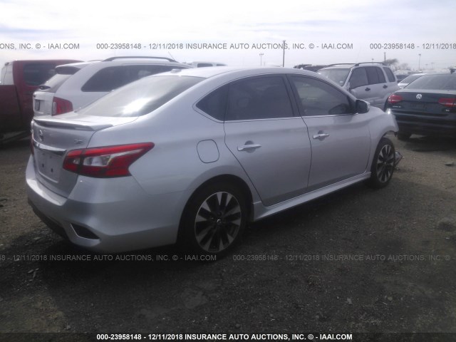 3N1AB7APXGY241120 - 2016 NISSAN SENTRA S/SV/SR/SL SILVER photo 4