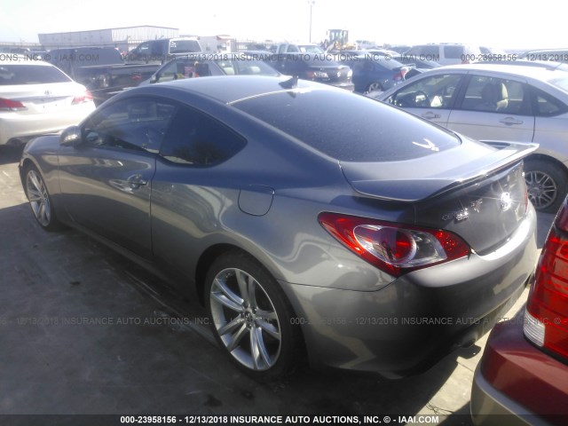 KMHHU6KH2AU021323 - 2010 HYUNDAI GENESIS COUPE 3.8L GRAY photo 3