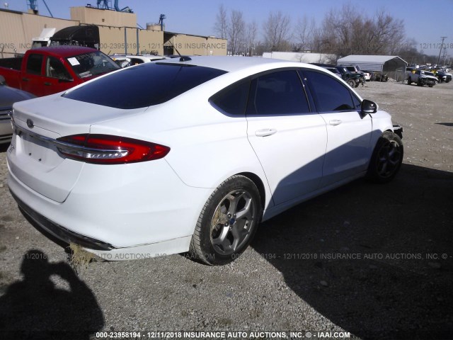 3FA6P0G79HR339463 - 2017 FORD FUSION S WHITE photo 4