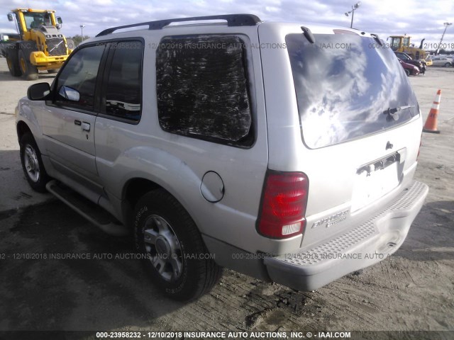 1FMYU60E43UA71216 - 2003 FORD EXPLORER SPORT SILVER photo 3