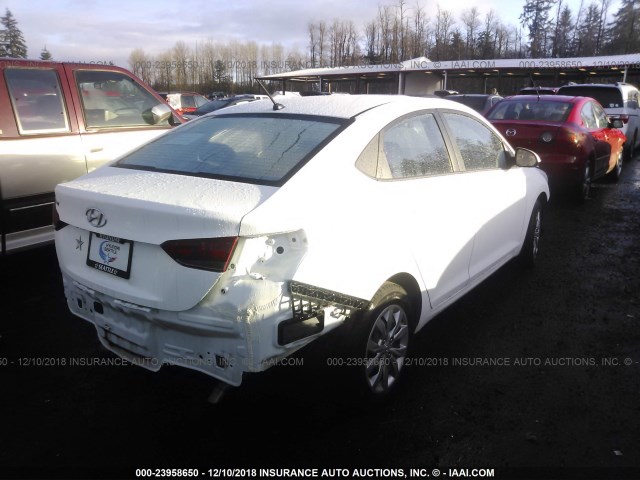 3KPC24A31JE011654 - 2018 HYUNDAI ACCENT SEL WHITE photo 4