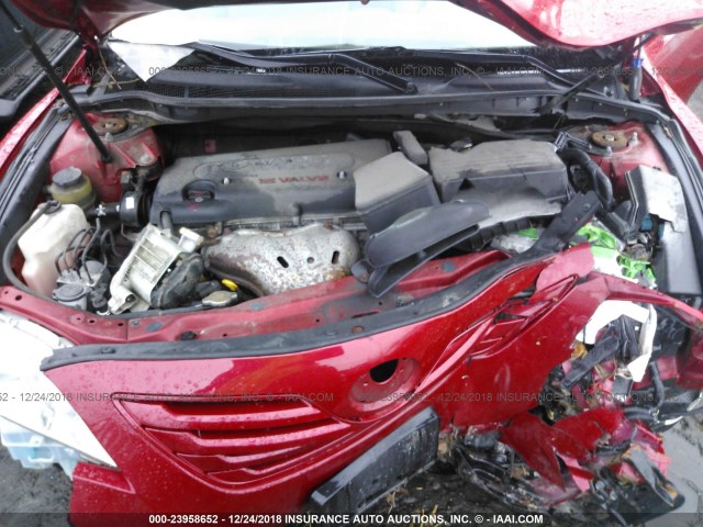 4T4BE46K57R010134 - 2007 TOYOTA CAMRY NEW GENERAT CE/LE/XLE/SE RED photo 10