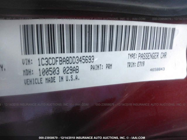 1C3CDFBA8DD345693 - 2013 DODGE DART SXT RED photo 9