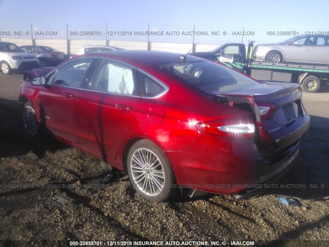 3FA6P0LU6ER135744 - 2014 FORD FUSION SE HYBRID RED photo 3