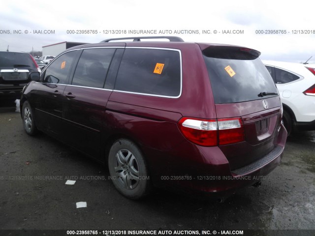 5FNRL38725B007235 - 2005 HONDA ODYSSEY EXL RED photo 3