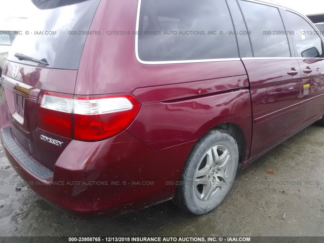 5FNRL38725B007235 - 2005 HONDA ODYSSEY EXL RED photo 6