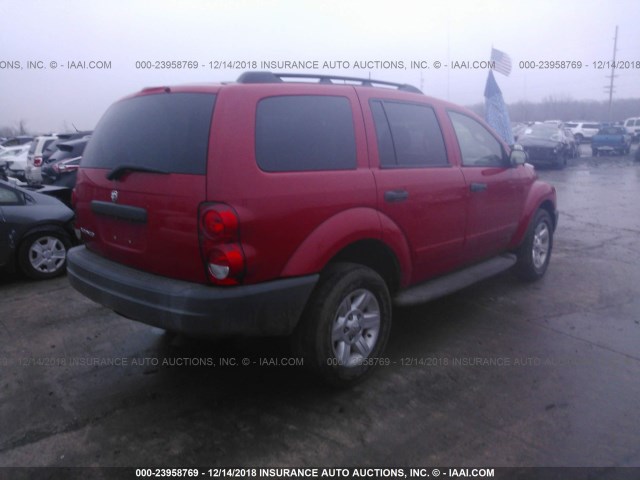 1D4HB38N94F231872 - 2004 DODGE DURANGO ST RED photo 4