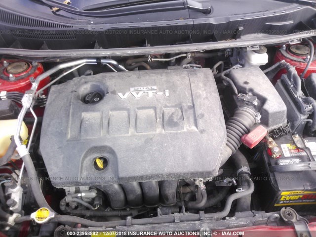 2T1KU4EE6AC464913 - 2010 TOYOTA COROLLA MATRIX  RED photo 10