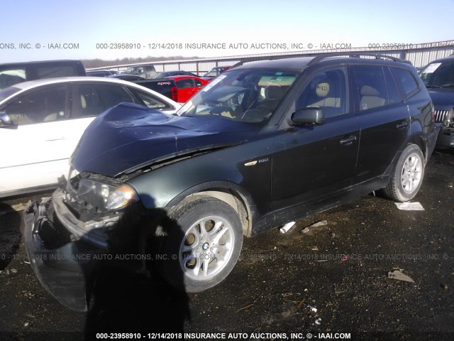 WBXPA734X5WC51962 - 2005 BMW X3 2.5I GREEN photo 2