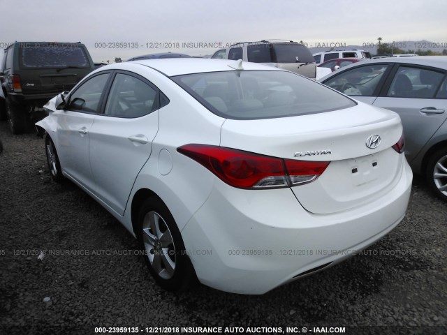 5NPDH4AE3DH391102 - 2013 HYUNDAI ELANTRA GLS/LIMITED WHITE photo 3