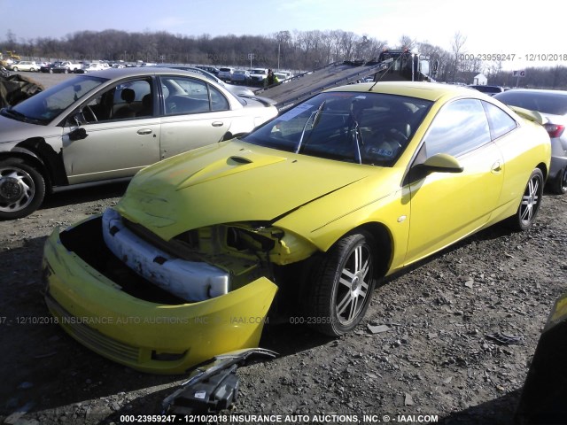 1ZWFT61L815617382 - 2001 MERCURY COUGAR V6 YELLOW photo 2