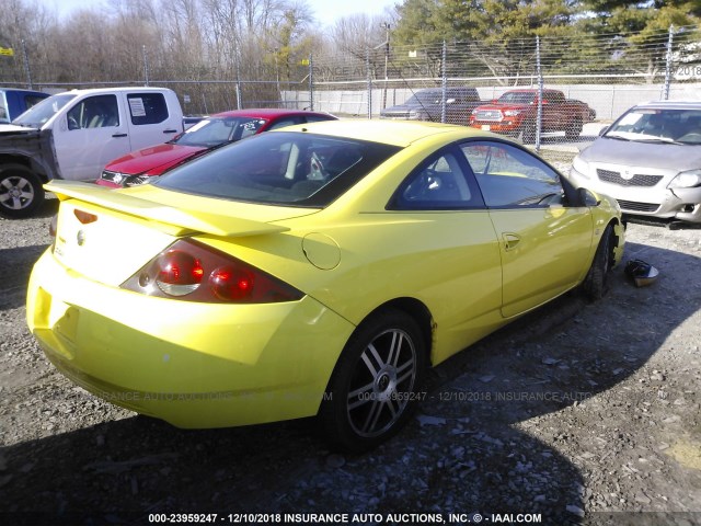 1ZWFT61L815617382 - 2001 MERCURY COUGAR V6 YELLOW photo 4