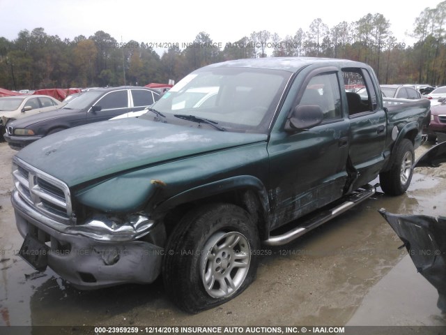 1D7HL48N93S101232 - 2003 DODGE DAKOTA QUAD SLT GREEN photo 2