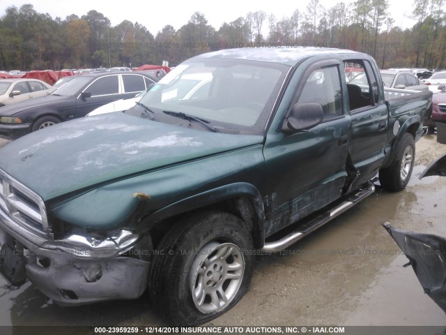 1D7HL48N93S101232 - 2003 DODGE DAKOTA QUAD SLT GREEN photo 6