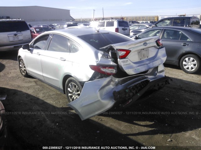 3FA6P0G71GR340749 - 2016 FORD FUSION S SILVER photo 3