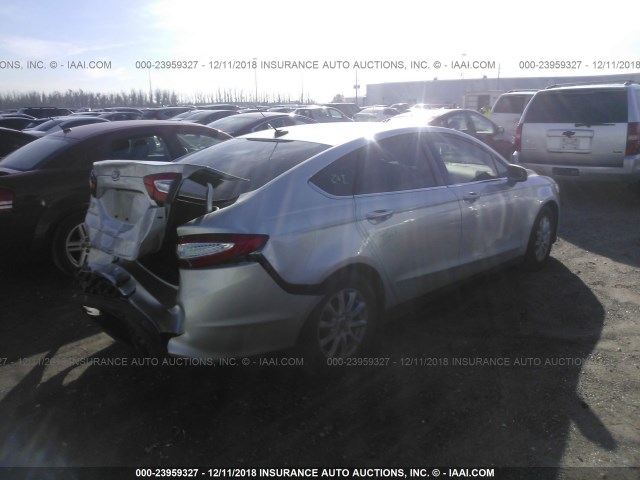 3FA6P0G71GR340749 - 2016 FORD FUSION S SILVER photo 4