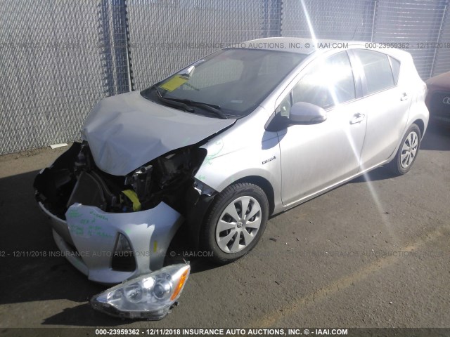 JTDKDTB33D1554865 - 2013 TOYOTA PRIUS C SILVER photo 2