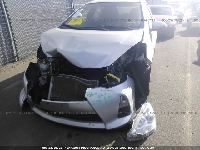 JTDKDTB33D1554865 - 2013 TOYOTA PRIUS C SILVER photo 6