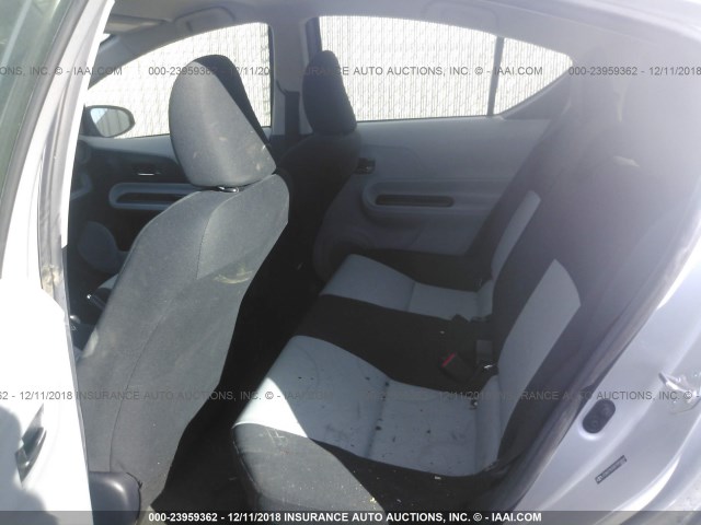 JTDKDTB33D1554865 - 2013 TOYOTA PRIUS C SILVER photo 8