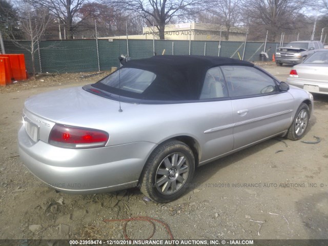 1C3EL65R15N706299 - 2005 CHRYSLER SEBRING LIMITED SILVER photo 4