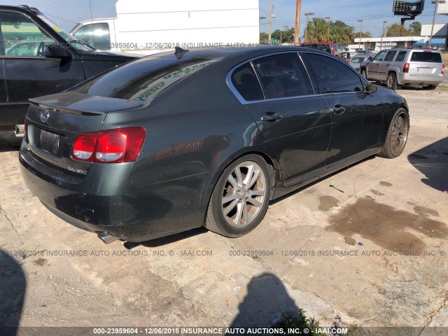 JTHBE96S470020963 - 2007 LEXUS GS 350 GREEN photo 4