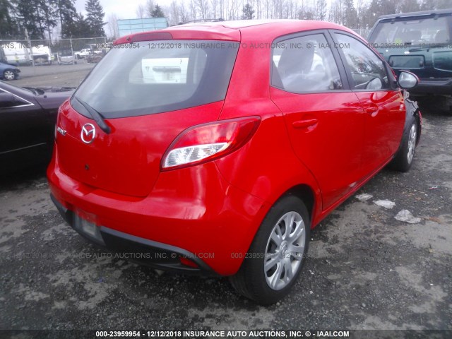 JM1DE1KZ8C0145179 - 2012 MAZDA MAZDA2 RED photo 4