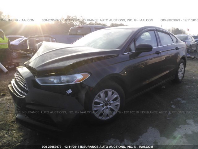 3FA6P0G7XDR277274 - 2013 FORD FUSION S BLACK photo 2