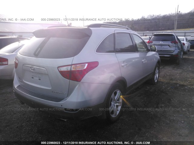 KM8NU13C67U027708 - 2007 HYUNDAI VERACRUZ GLS/SE/LIMITED SILVER photo 4