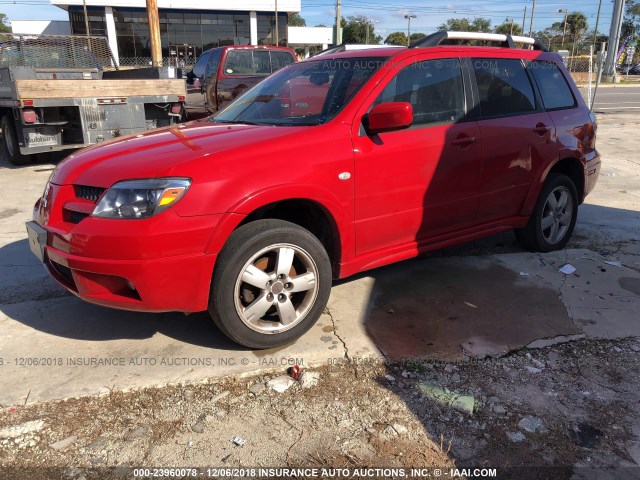 JA4LX81F85U000803 - 2005 MITSUBISHI OUTLANDER LIMITED RED photo 2