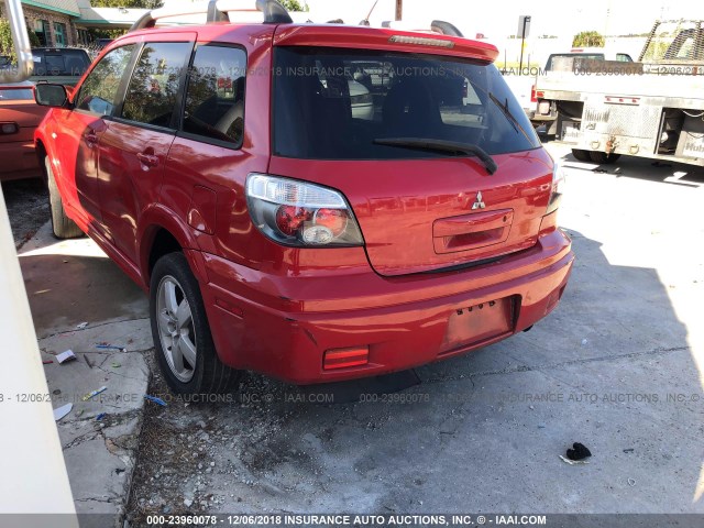 JA4LX81F85U000803 - 2005 MITSUBISHI OUTLANDER LIMITED RED photo 3