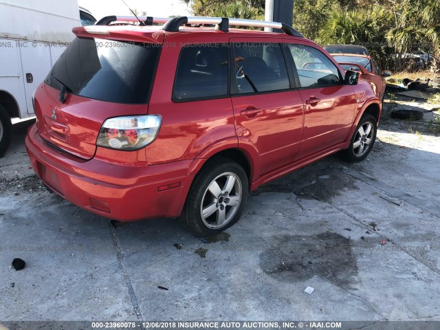 JA4LX81F85U000803 - 2005 MITSUBISHI OUTLANDER LIMITED RED photo 4