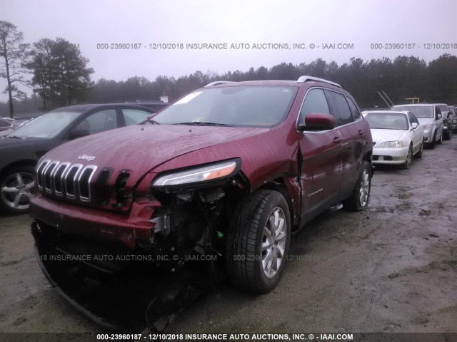 1C4PJMDS0FW520428 - 2015 JEEP CHEROKEE LIMITED RED photo 2