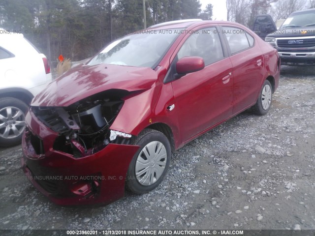 ML32F3FJ9JHF01776 - 2018 MITSUBISHI MIRAGE G4 ES Rojo foto 2
