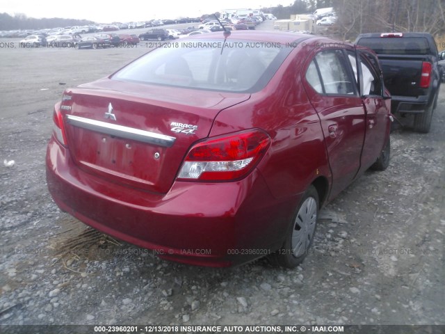 ML32F3FJ9JHF01776 - 2018 MITSUBISHI MIRAGE G4 ES Rojo foto 4