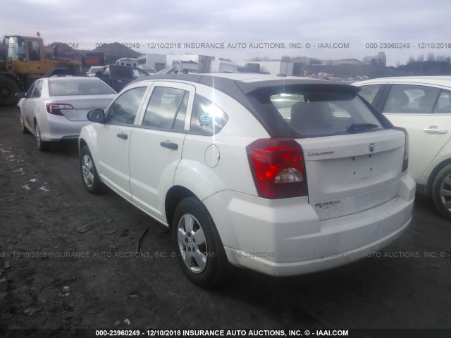 1B3HB28B87D354626 - 2007 DODGE CALIBER WHITE photo 3