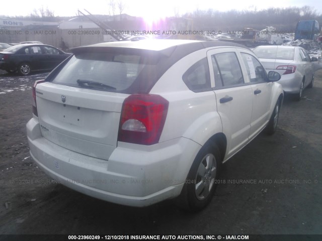 1B3HB28B87D354626 - 2007 DODGE CALIBER WHITE photo 4