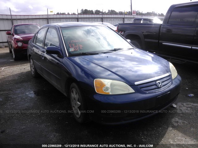 2HGES26771H611481 - 2001 HONDA CIVIC EX BLUE photo 1