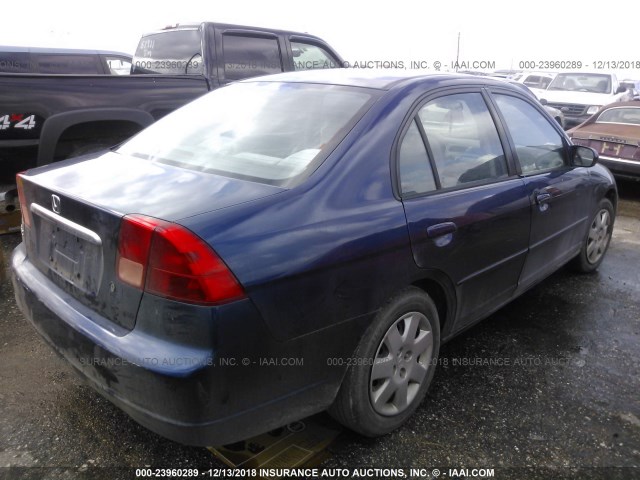 2HGES26771H611481 - 2001 HONDA CIVIC EX BLUE photo 4